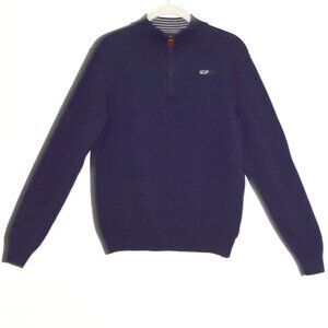 Vineyard Vines Boys Cotton 1/4-Zip Mock Neck in Nautical Navy Blue - XL
